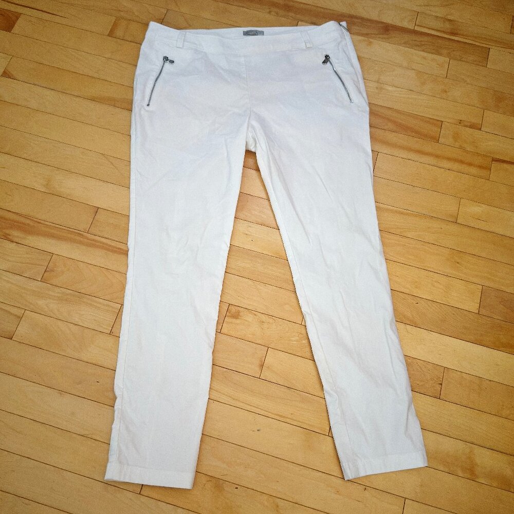 Anatomie Italy Women's White Cotton Polyamide Elastane Travel Pants Size XL
